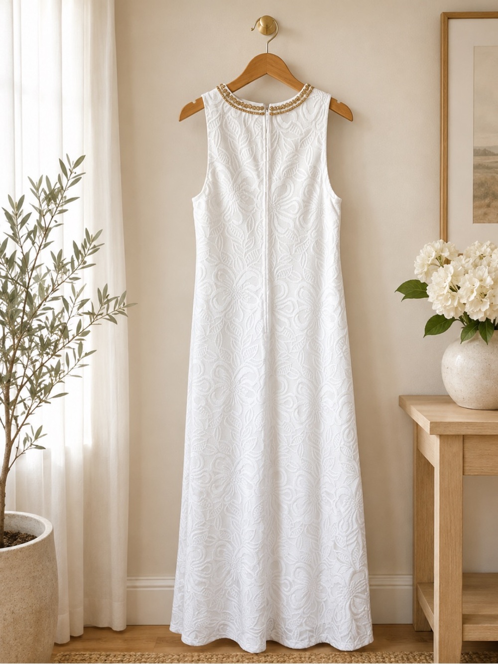 Lilly Pulitzer Carlotta Maxi Dress with Gold Embroidery Sz 16 - Picture 5 of 8